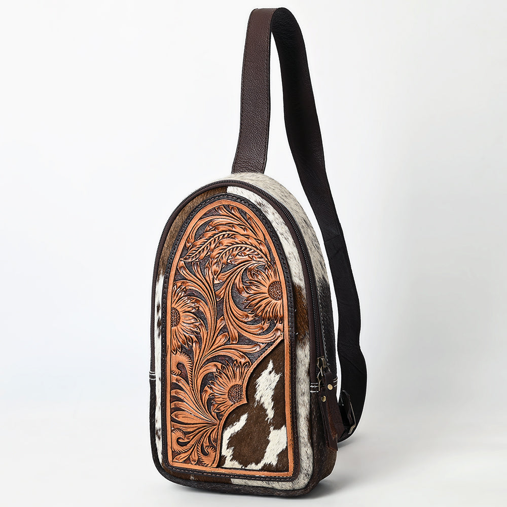 American Darling Sling Beautifully Hand Tooled Hair-On Genuine Leather