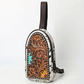 American Darling Sling Beautifully Hand Tooled Hair On Genuine Leather Women Bag Western Handbag Purse |