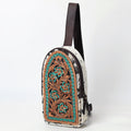 American Darling Sling Beautifully Hand Tooled Hair On Genuine Leather Women Bag Western Handbag Purse |
