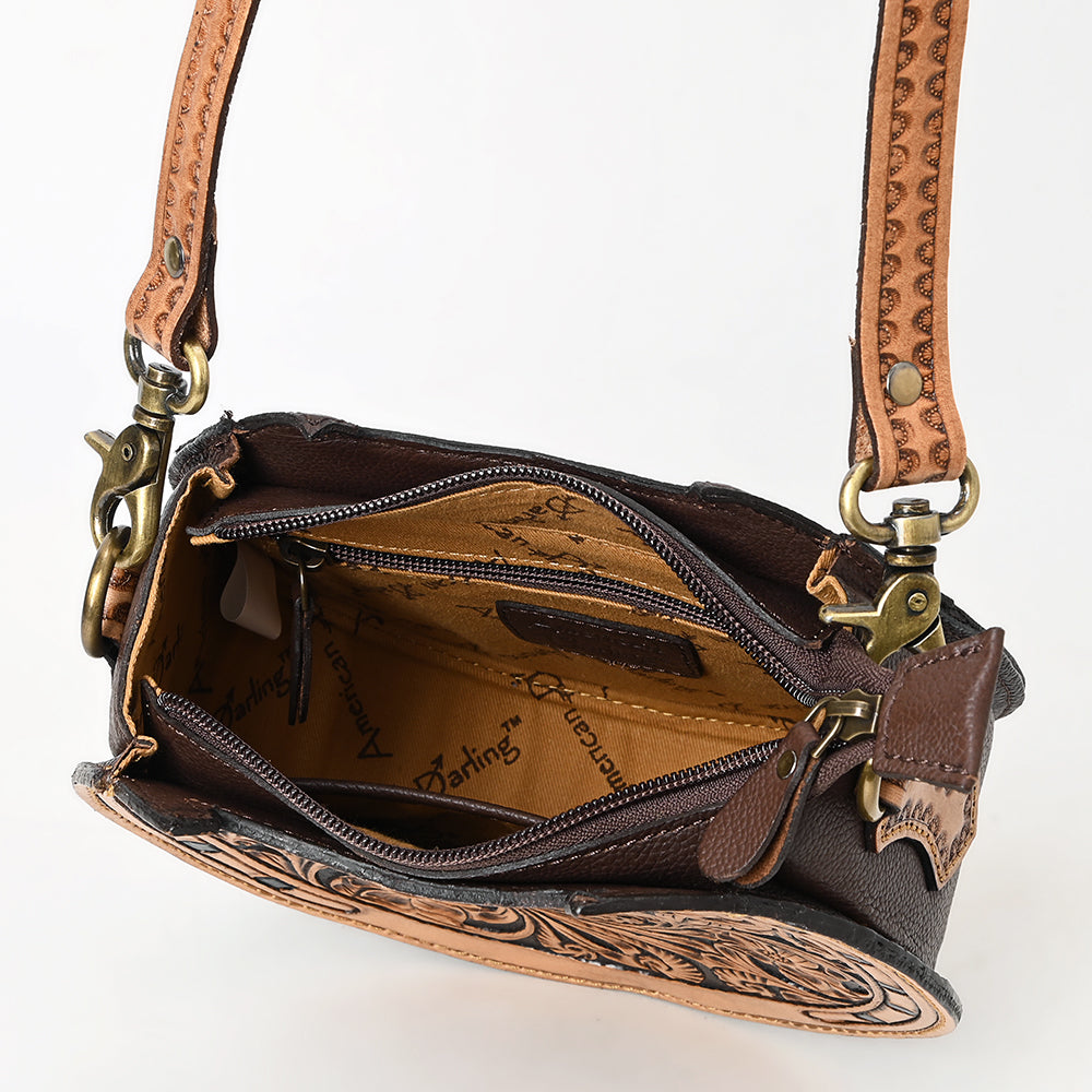 American Darling Canteen Hand Tooled Genuine Leather