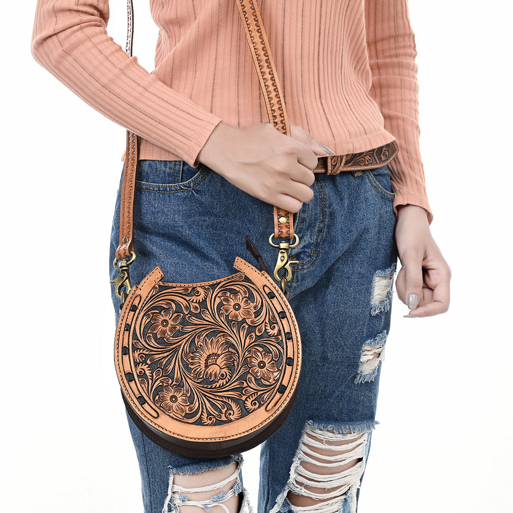 American Darling Canteen Hand Tooled Genuine Leather