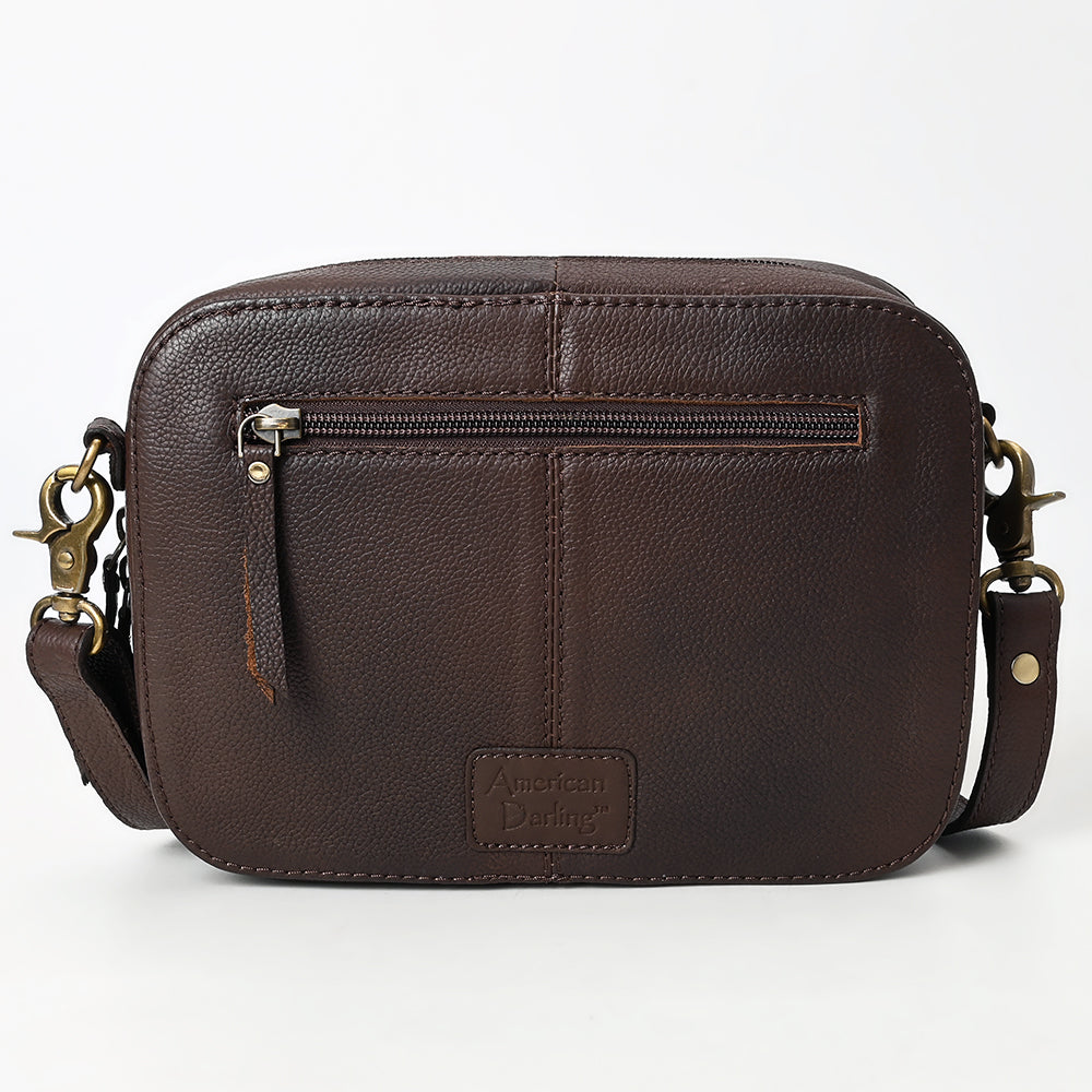 American Darling Hand-Tooled Genuine Leather Crossbody Bag