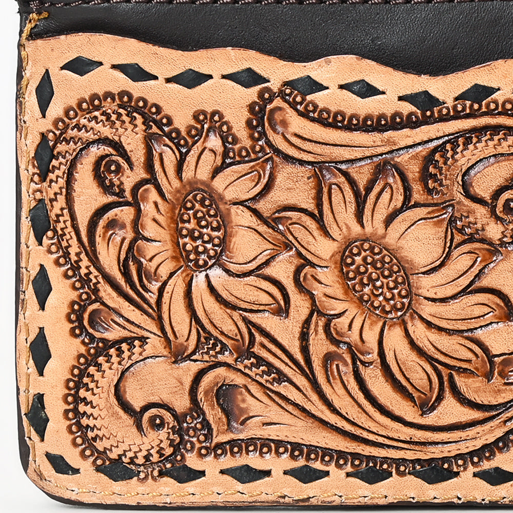 American Darling Card Holder Hand Tooled Genuine Leather