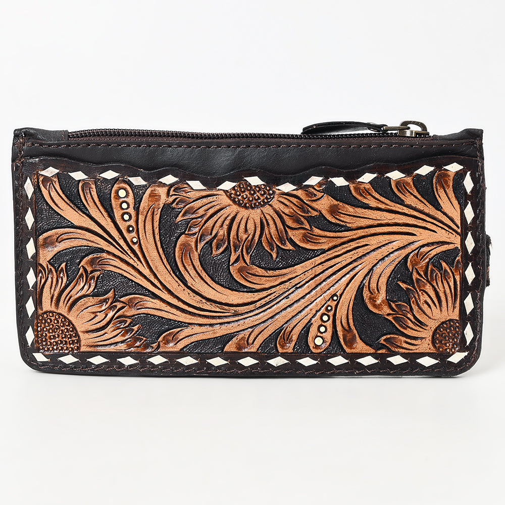 American Darling Card Holder Hand Tooled Genuine Leather