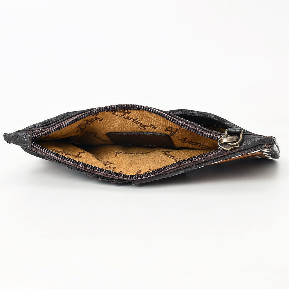 American Darling Card Holder Hand Tooled Genuine Leather