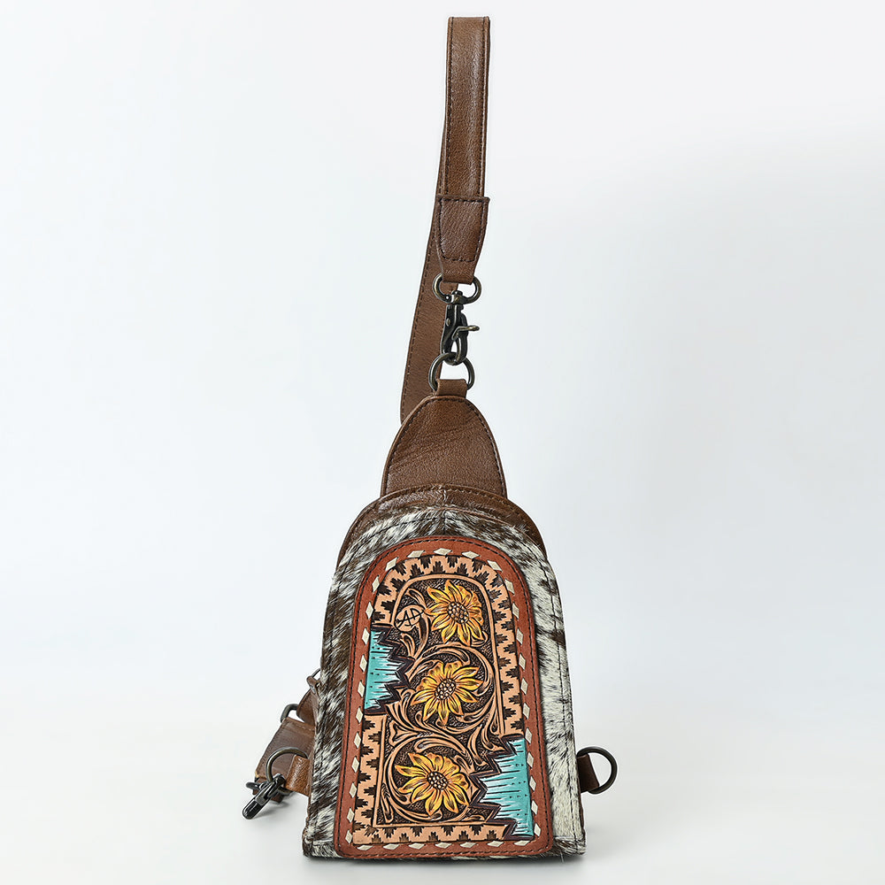 American Darling Sling Beautifully Hand Tooled Hair-On Genuine Leather
