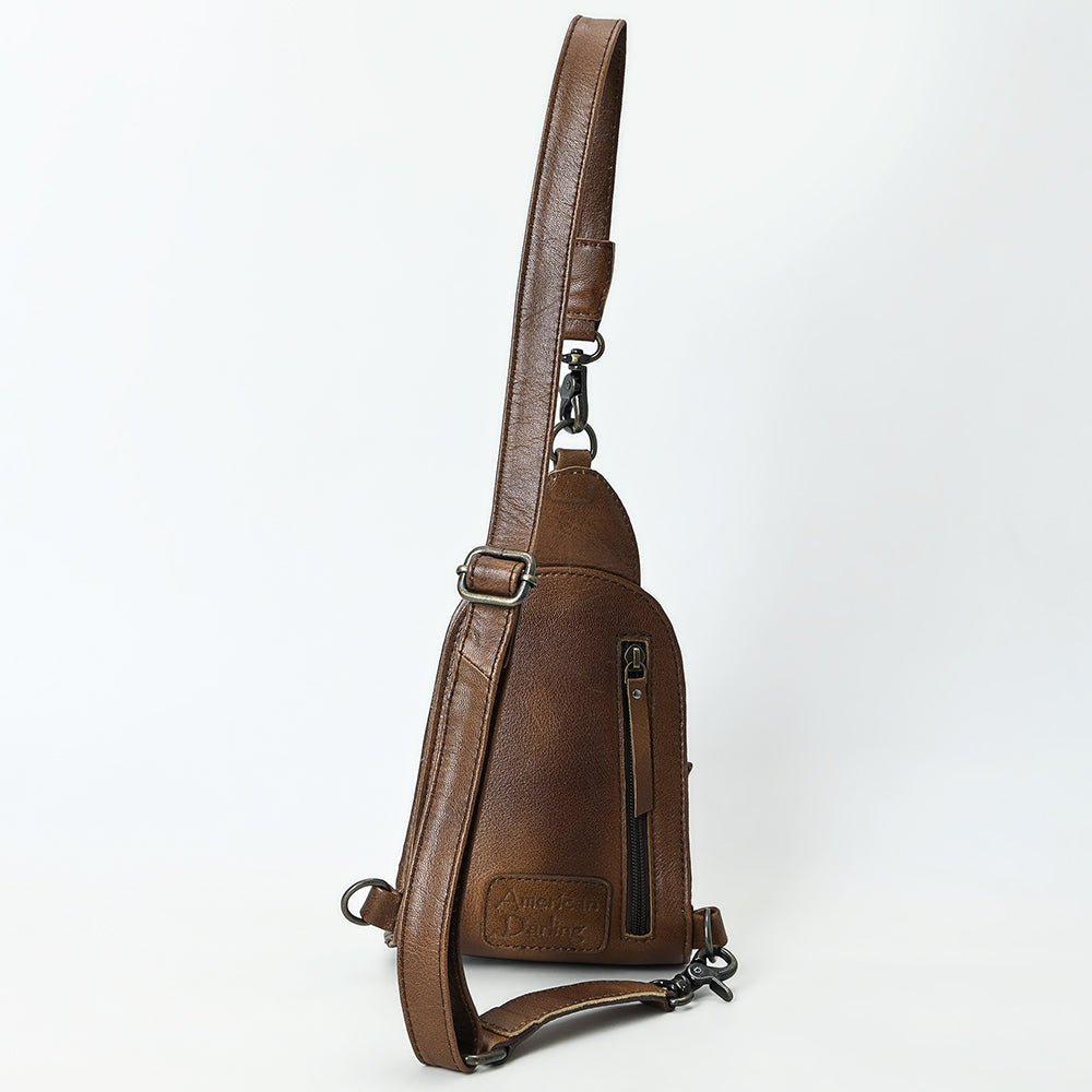 American Darling Sling Beautifully Hand Tooled Hair-On Genuine Leather