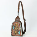 American Darling Sling Beautifully Hand Tooled Hair-On Genuine Leather