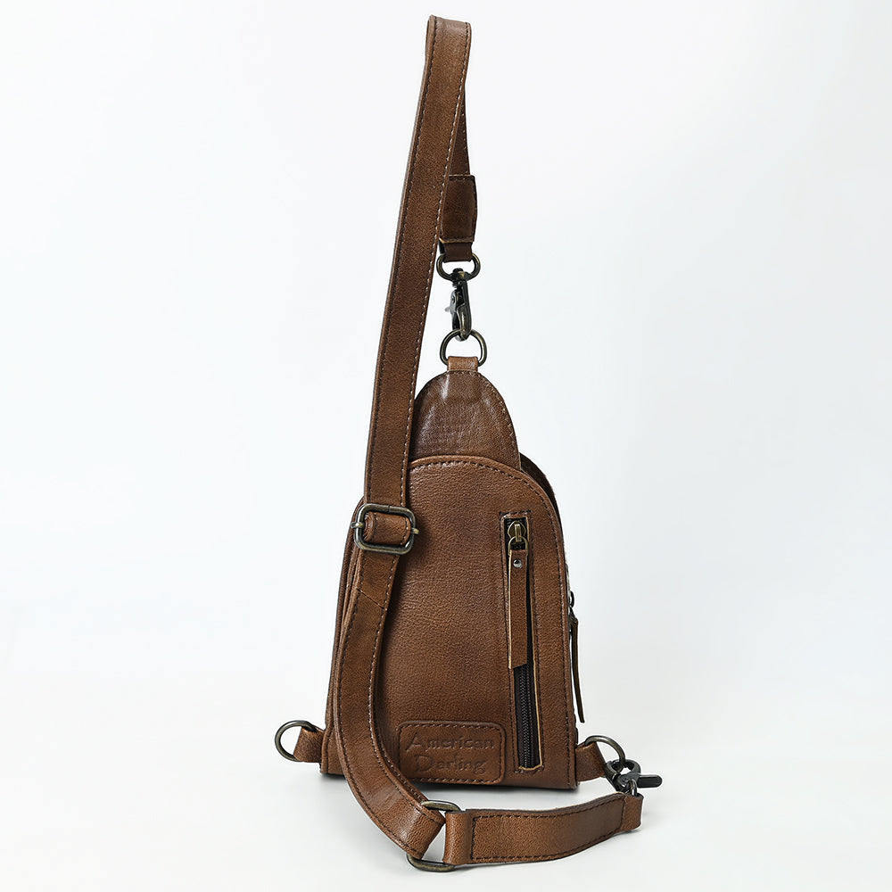 American Darling Sling Beautifully Hand Tooled Hair-On Genuine Leather