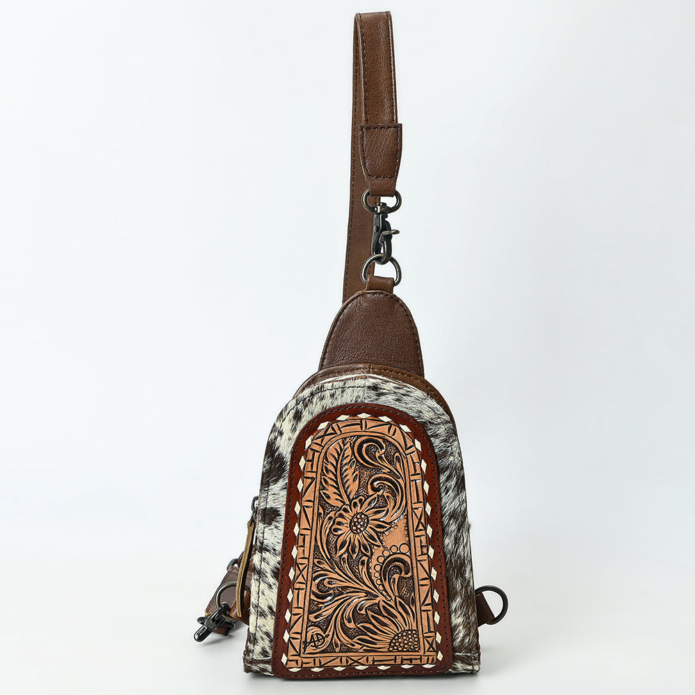 American Darling Sling Beautifully Hand Tooled Hair-On Genuine Leather