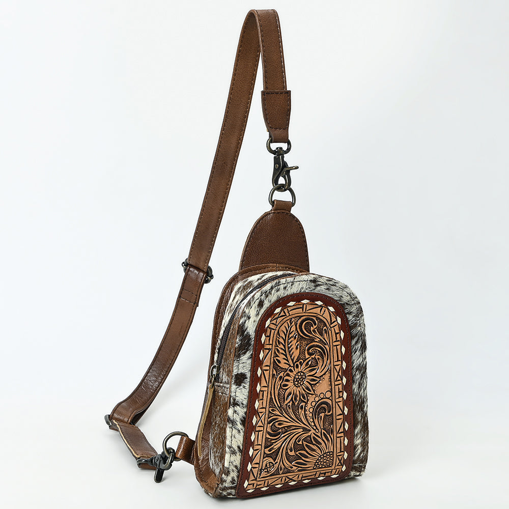 American Darling Sling Beautifully Hand Tooled Hair-On Genuine Leather