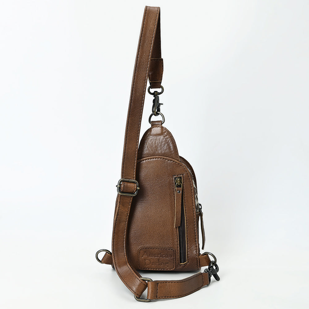 American Darling Sling Beautifully Hand Tooled Hair-On Genuine Leather