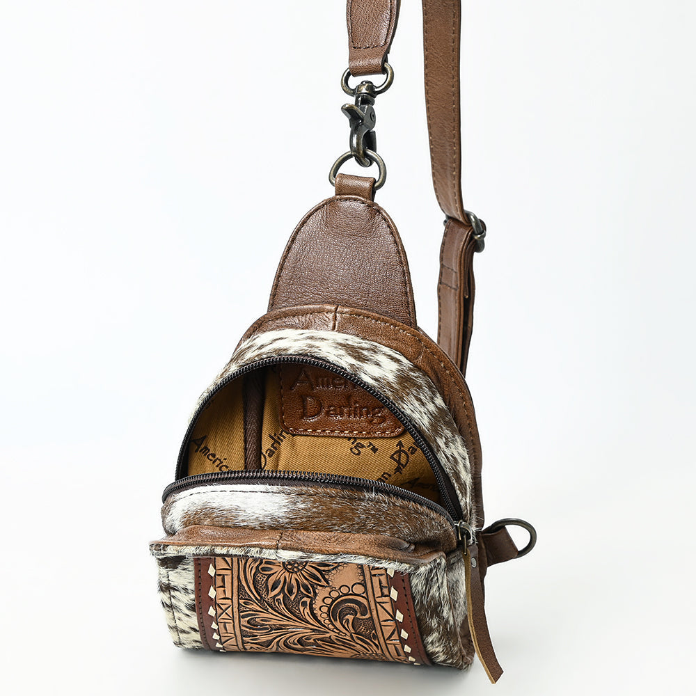 American Darling Sling Beautifully Hand Tooled Hair-On Genuine Leather