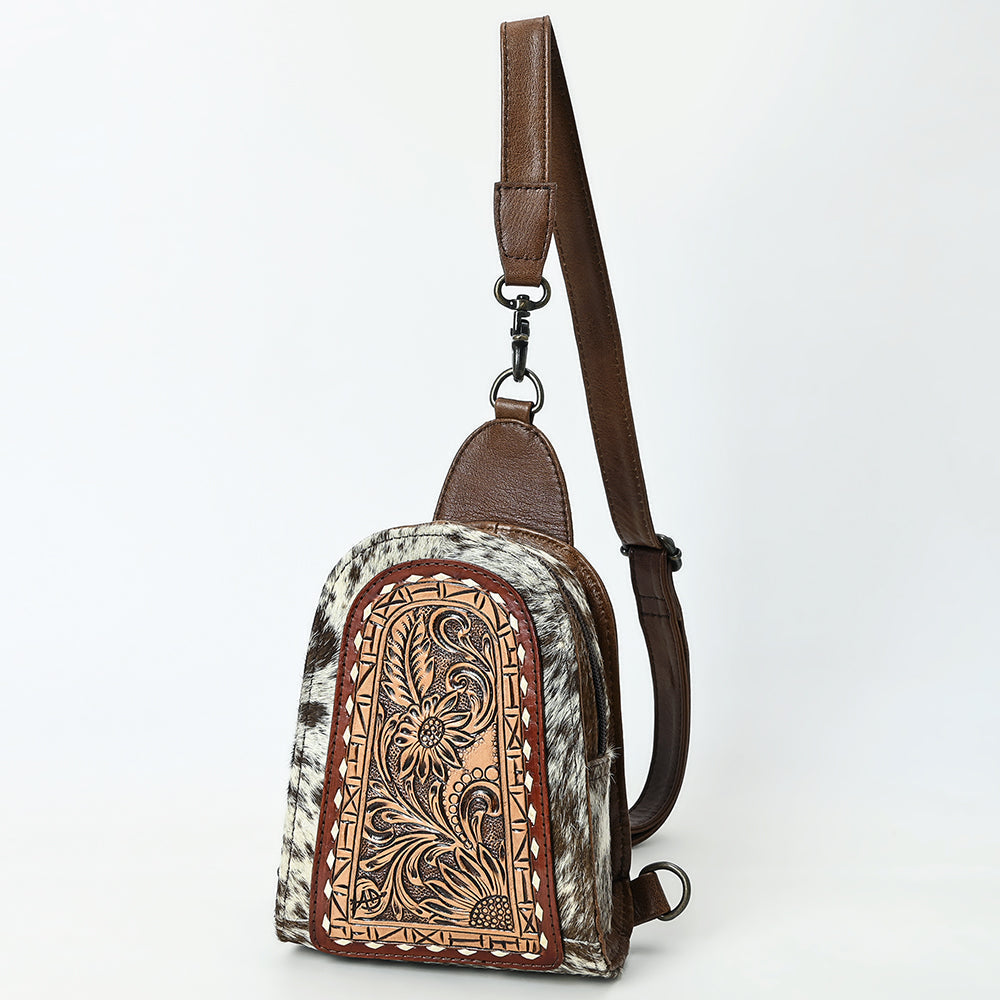 American Darling Sling Beautifully Hand Tooled Hair-On Genuine Leather
