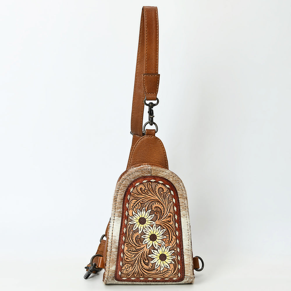 American Darling Sling Beautifully Hand Tooled Hair-On Genuine Leather