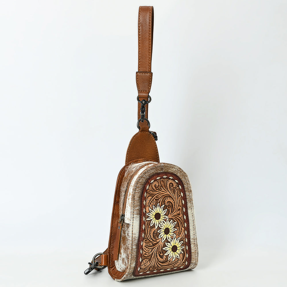 American Darling Sling Beautifully Hand Tooled Hair-On Genuine Leather