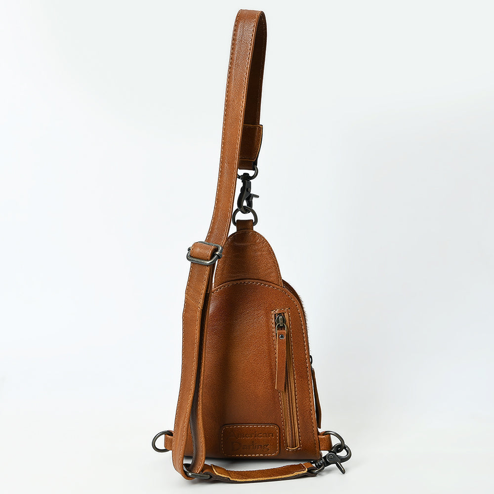 American Darling Sling Beautifully Hand Tooled Hair-On Genuine Leather