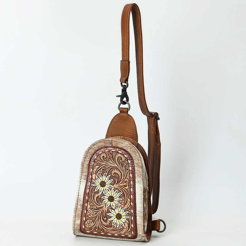 American Darling Sling Beautifully Hand Tooled Hair-On Genuine Leather