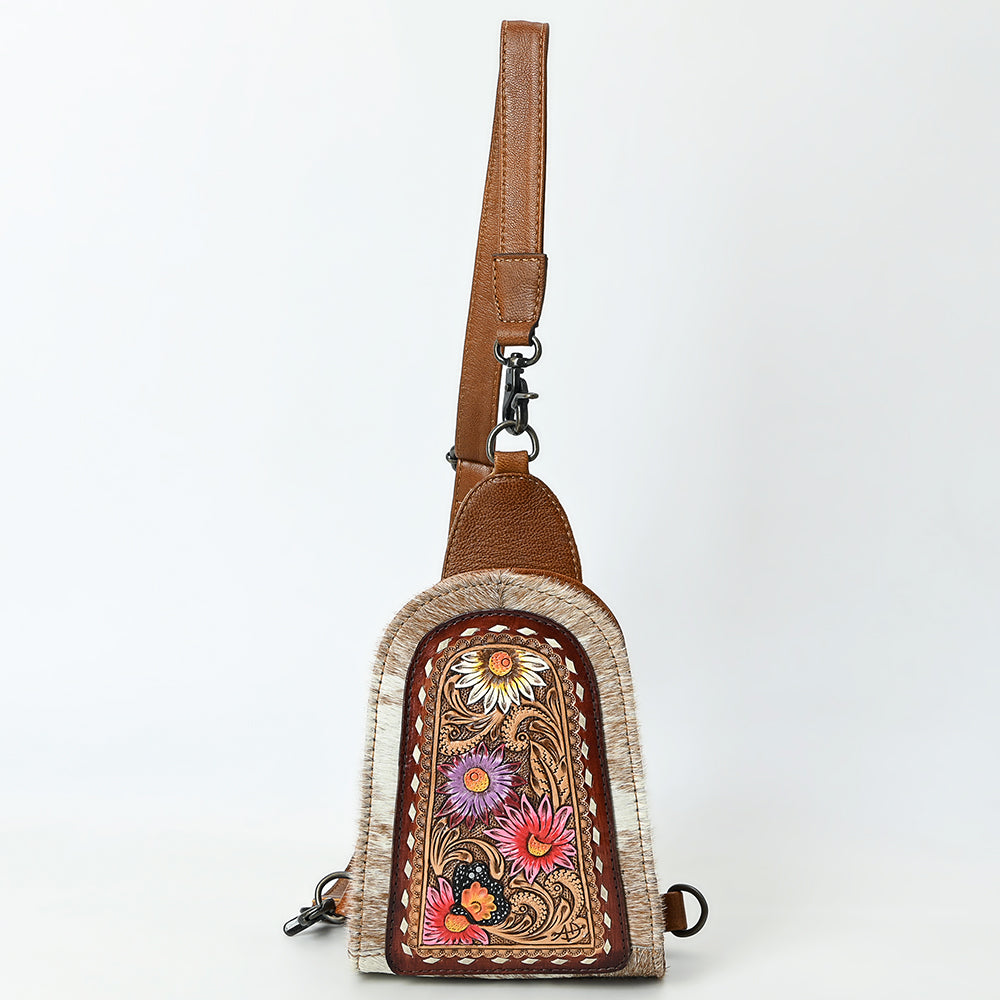 American Darling Sling Beautifully Hand Tooled Hair-On Genuine Leather