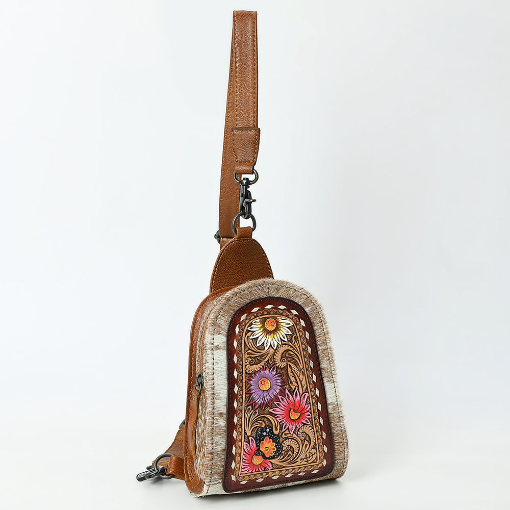 American Darling Sling Beautifully Hand Tooled Hair-On Genuine Leather