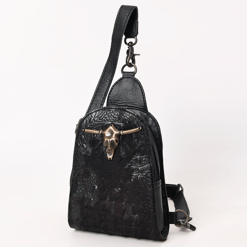 American Darling Sling Hair-On Crocodile embossed Genuine Leather
