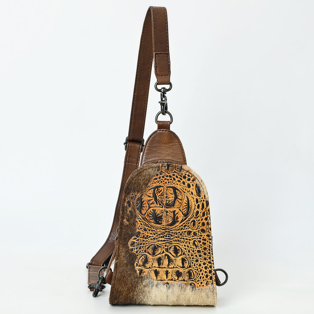 American Darling Sling Hair-On Crocodile embossed Genuine Leather