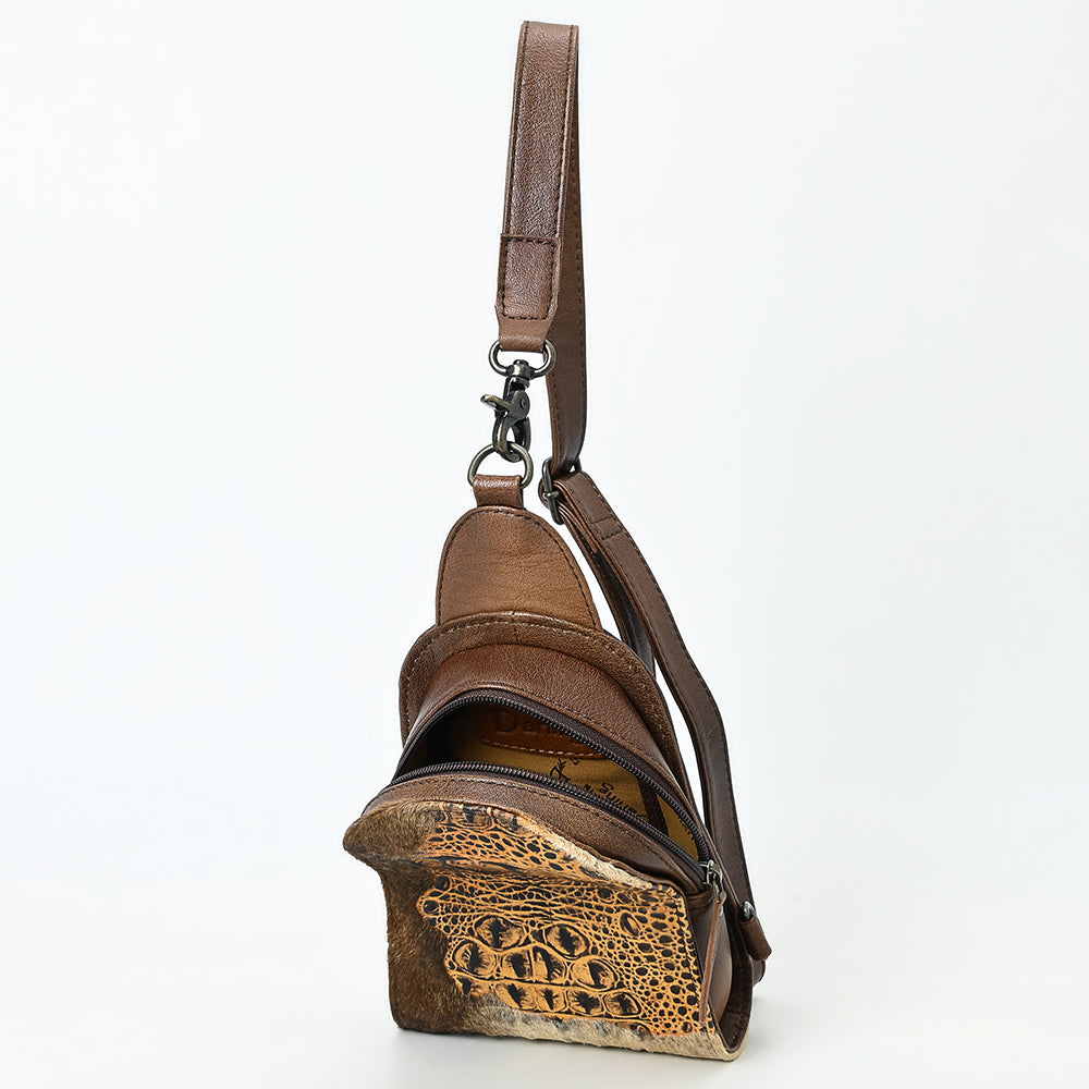 American Darling Sling Hair-On Crocodile embossed Genuine Leather