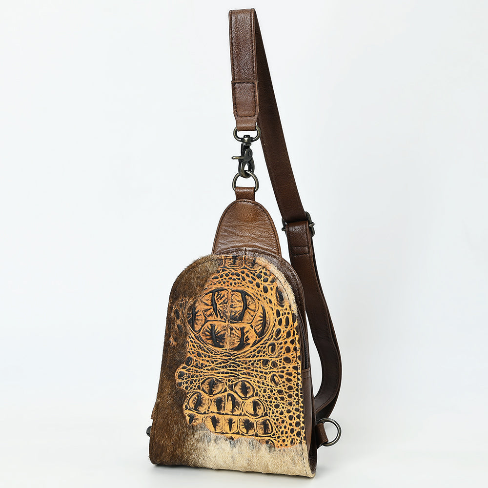 American Darling Sling Hair-On Crocodile embossed Genuine Leather