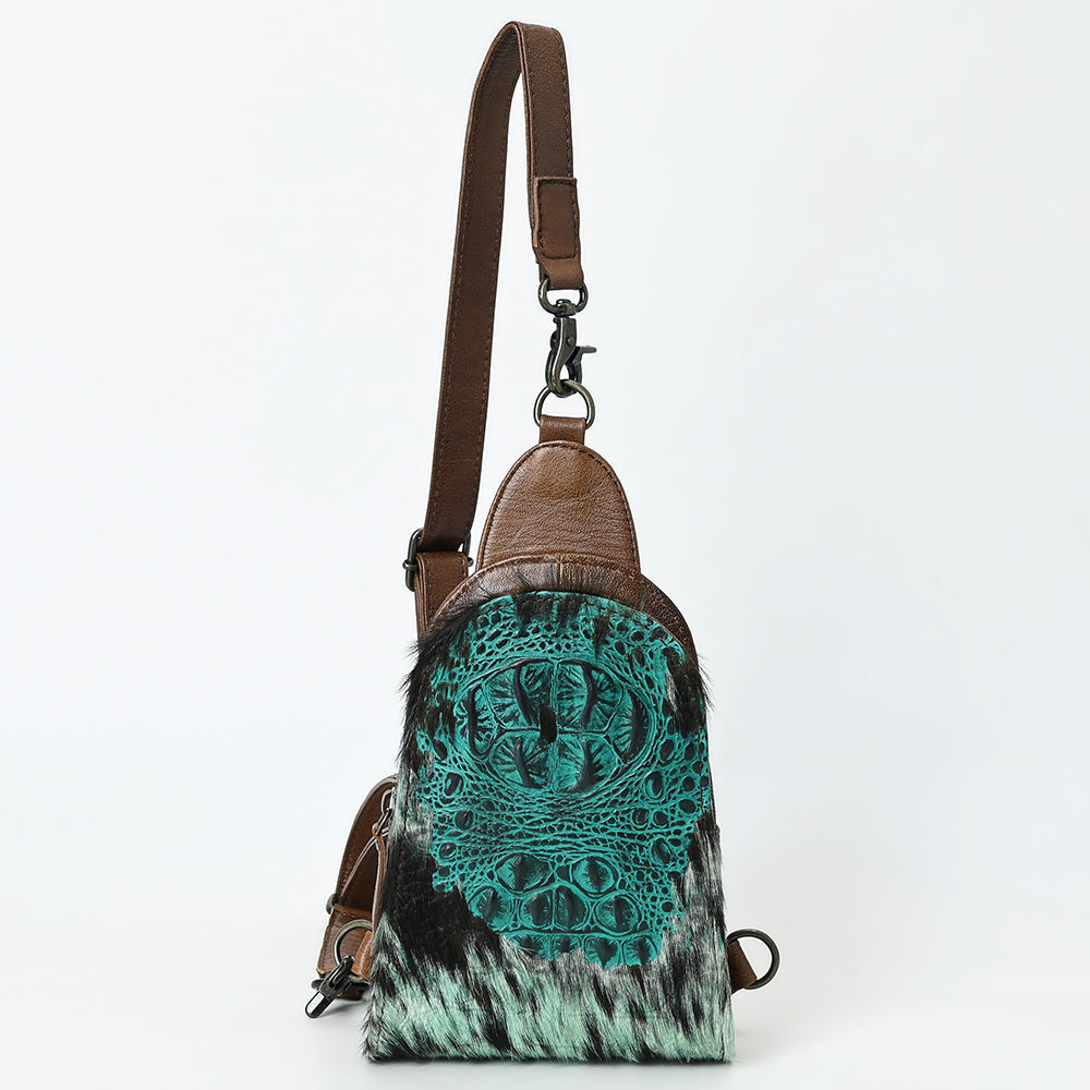 American Darling Sling Hair-On Crocodile embossed Genuine Leather
