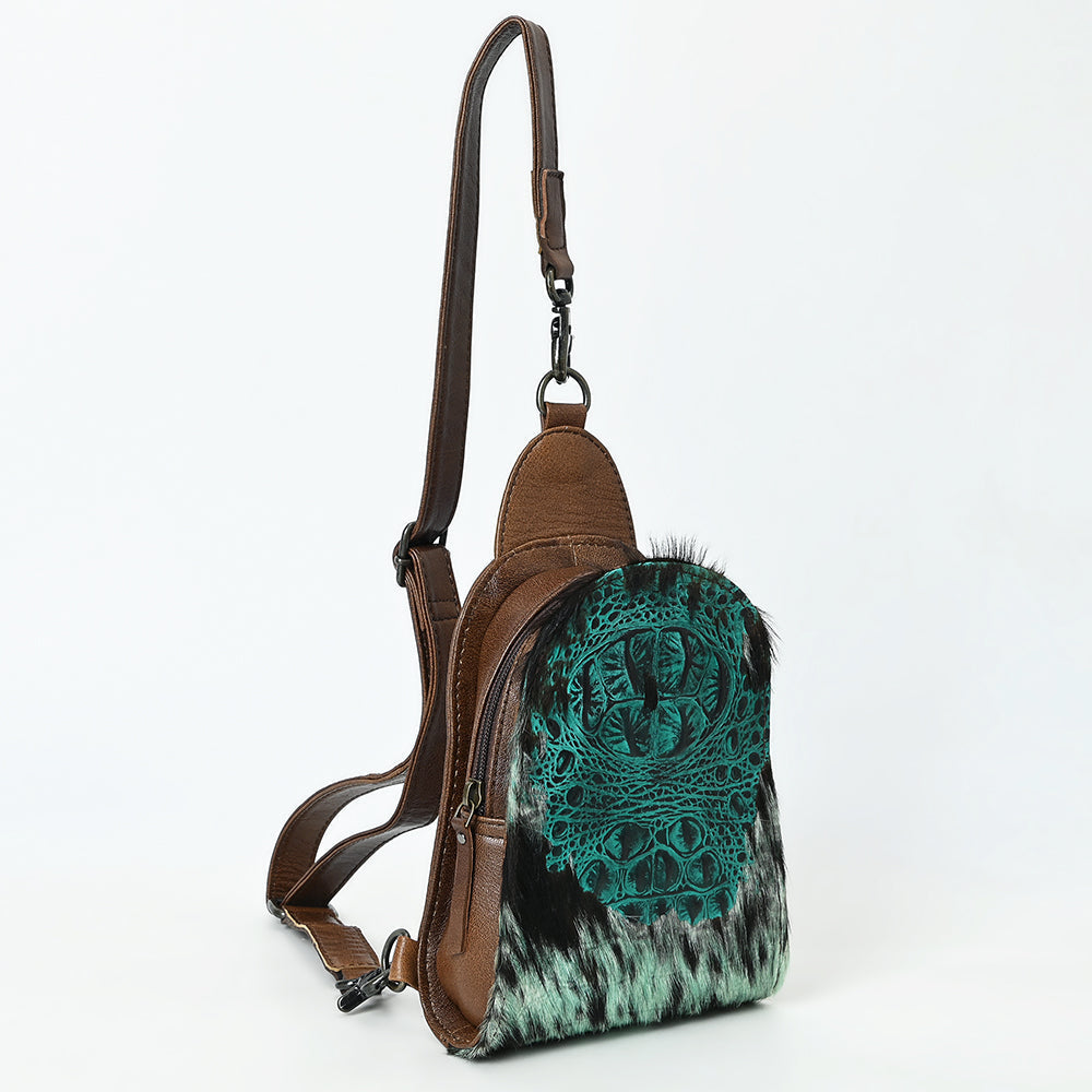 American Darling Sling Hair-On Crocodile embossed Genuine Leather