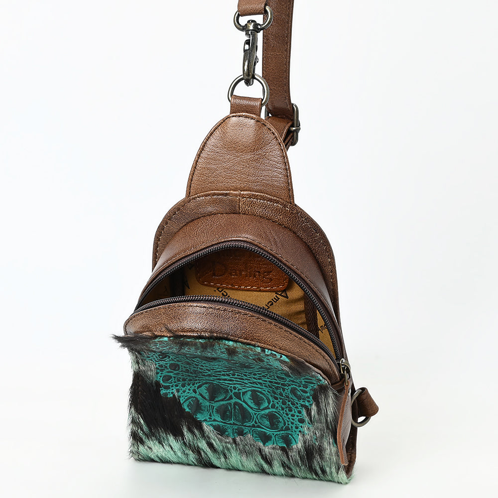American Darling Sling Hair-On Crocodile embossed Genuine Leather