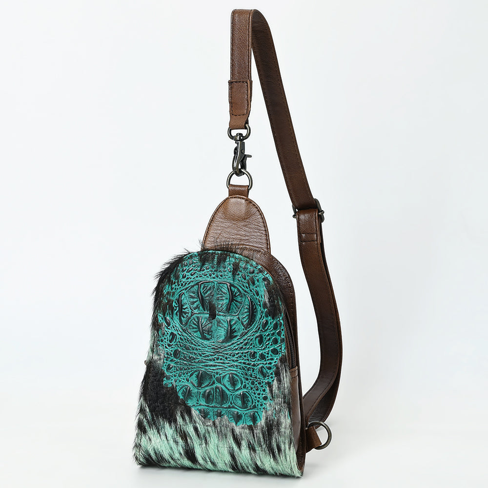American Darling Sling Hair-On Crocodile embossed Genuine Leather