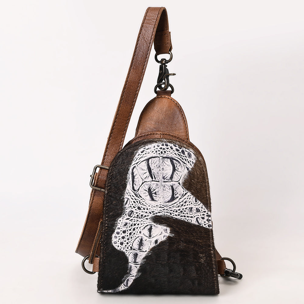 American Darling Sling Hair-On Crocodile embossed Genuine Leather