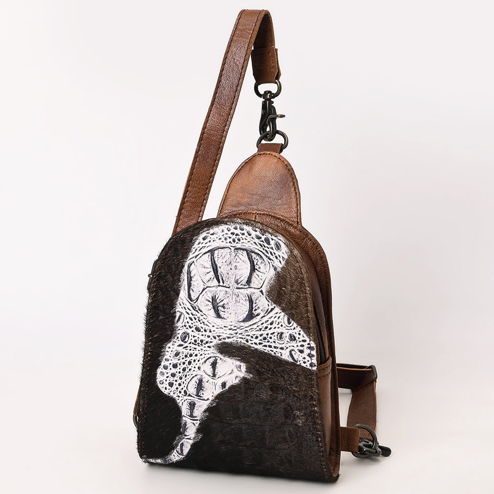 American Darling Sling Hair-On Crocodile embossed Genuine Leather