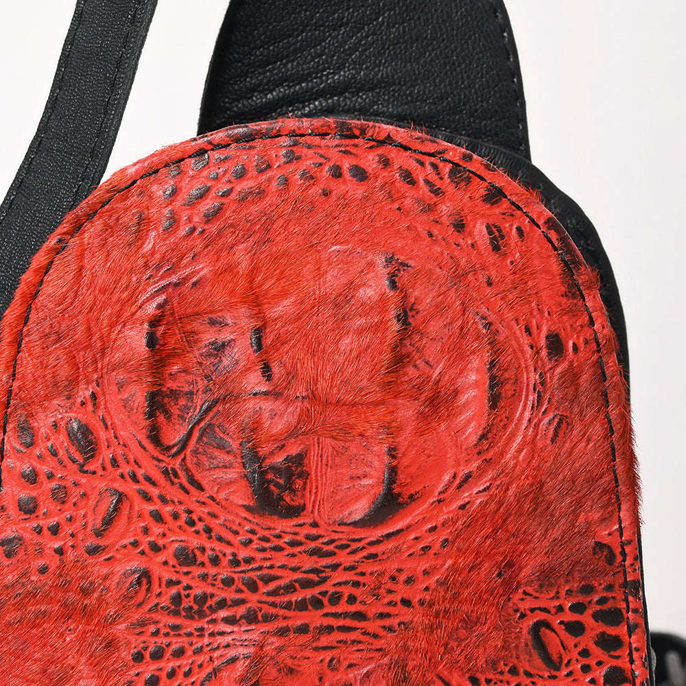 American Darling Sling Hair-On Crocodile embossed Genuine Leather