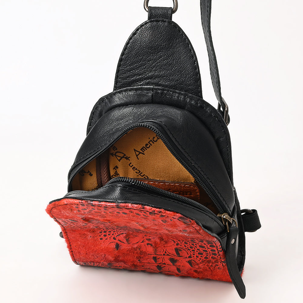 American Darling Sling Hair-On Crocodile embossed Genuine Leather
