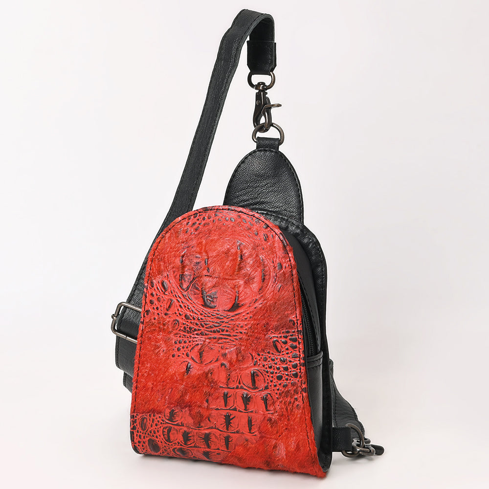 American Darling Sling Hair-On Crocodile embossed Genuine Leather
