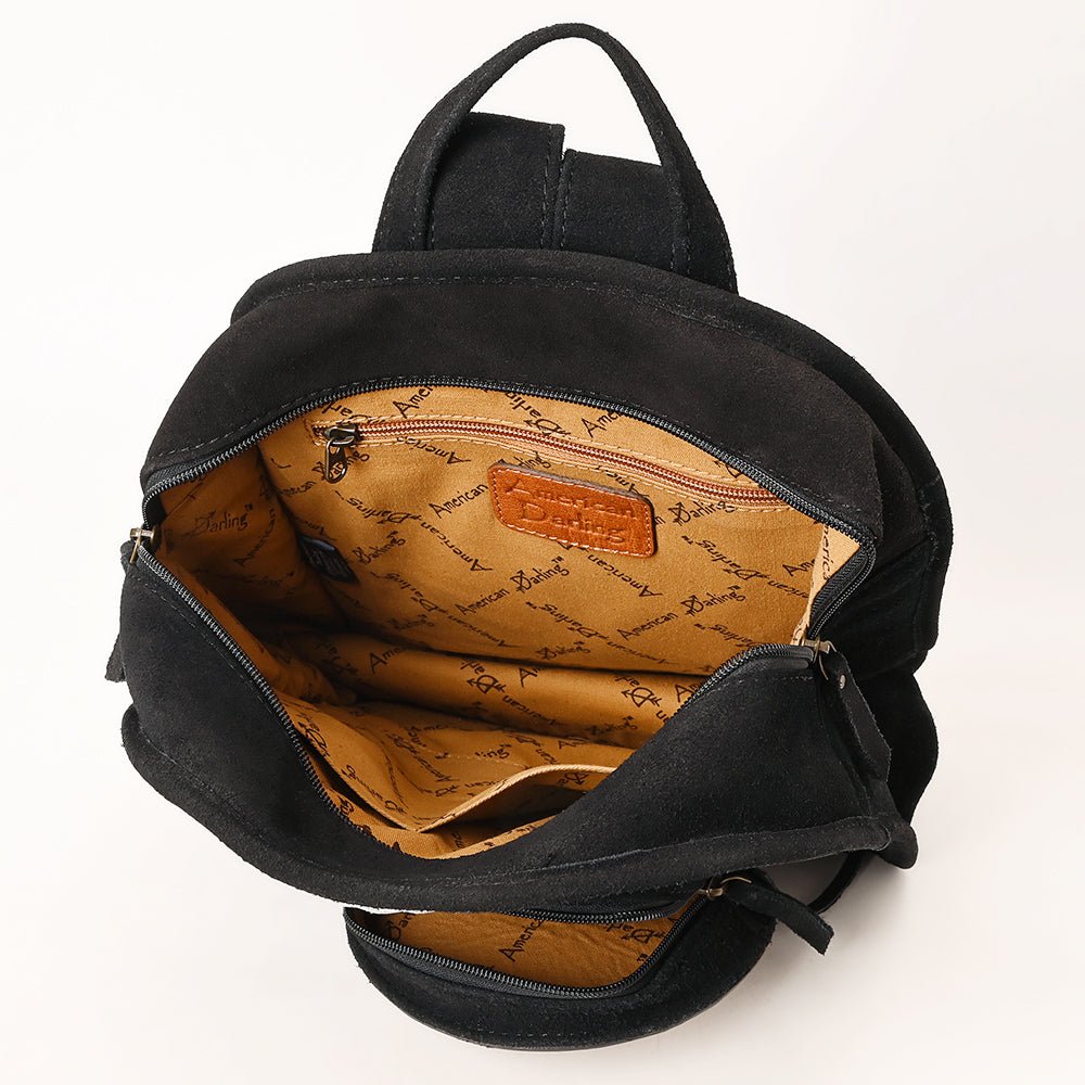 American Darling Hand-Tooled Suede Leather Backpack