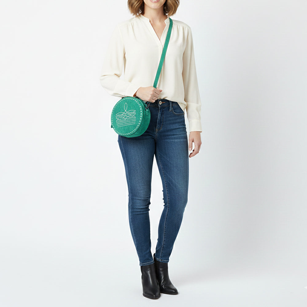 American Darling Genuine Suede Leather Women Canteen Bag Western Handbag Purse | Travel Clutch