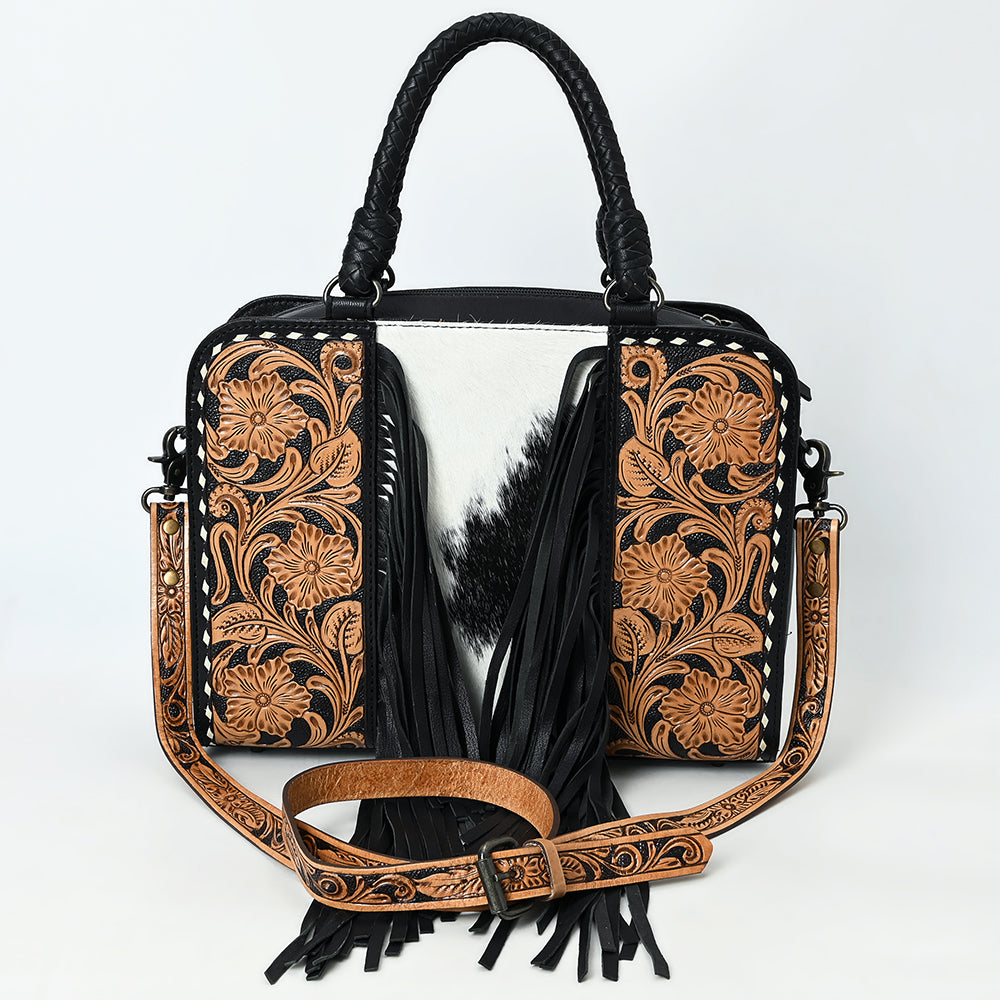 American Darling Tote Beautifully Hand Tooled Hair-On Genuine Leather