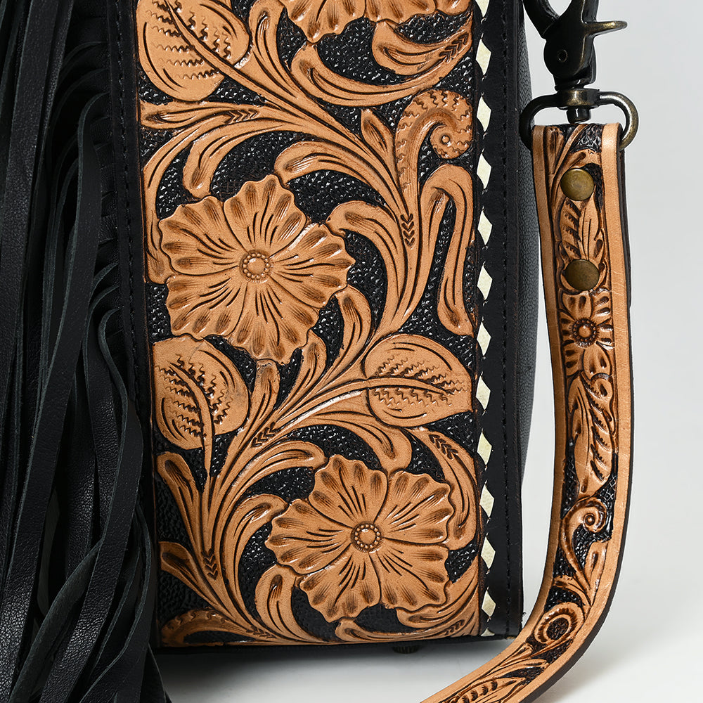 American Darling Tote Beautifully Hand Tooled Hair-On Genuine Leather