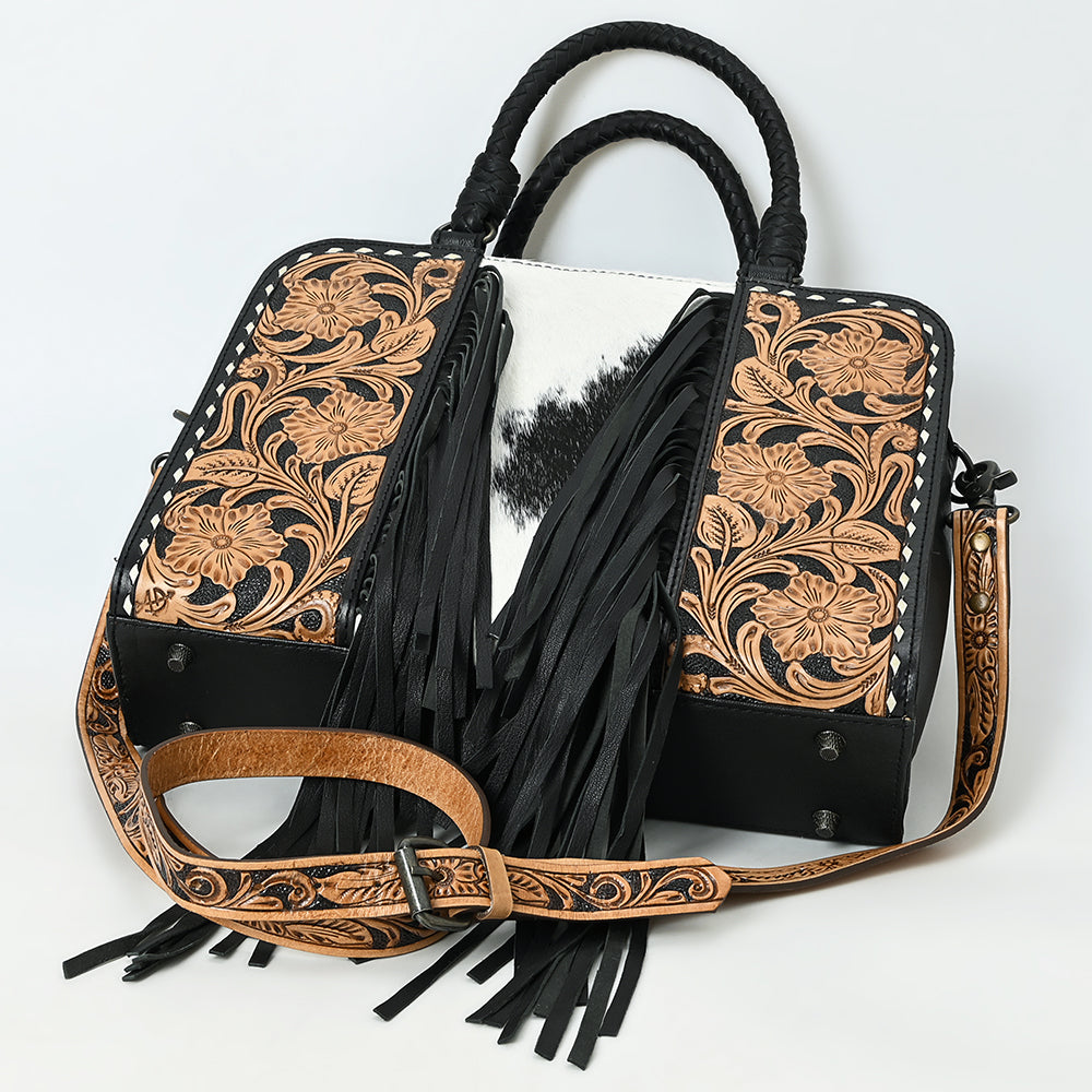 American Darling Tote Beautifully Hand Tooled Hair-On Genuine Leather