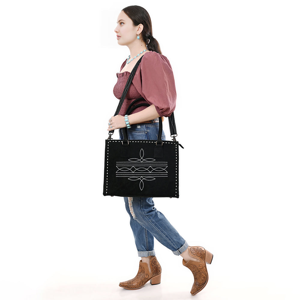 American Darling Tote Genuine Suede Leather