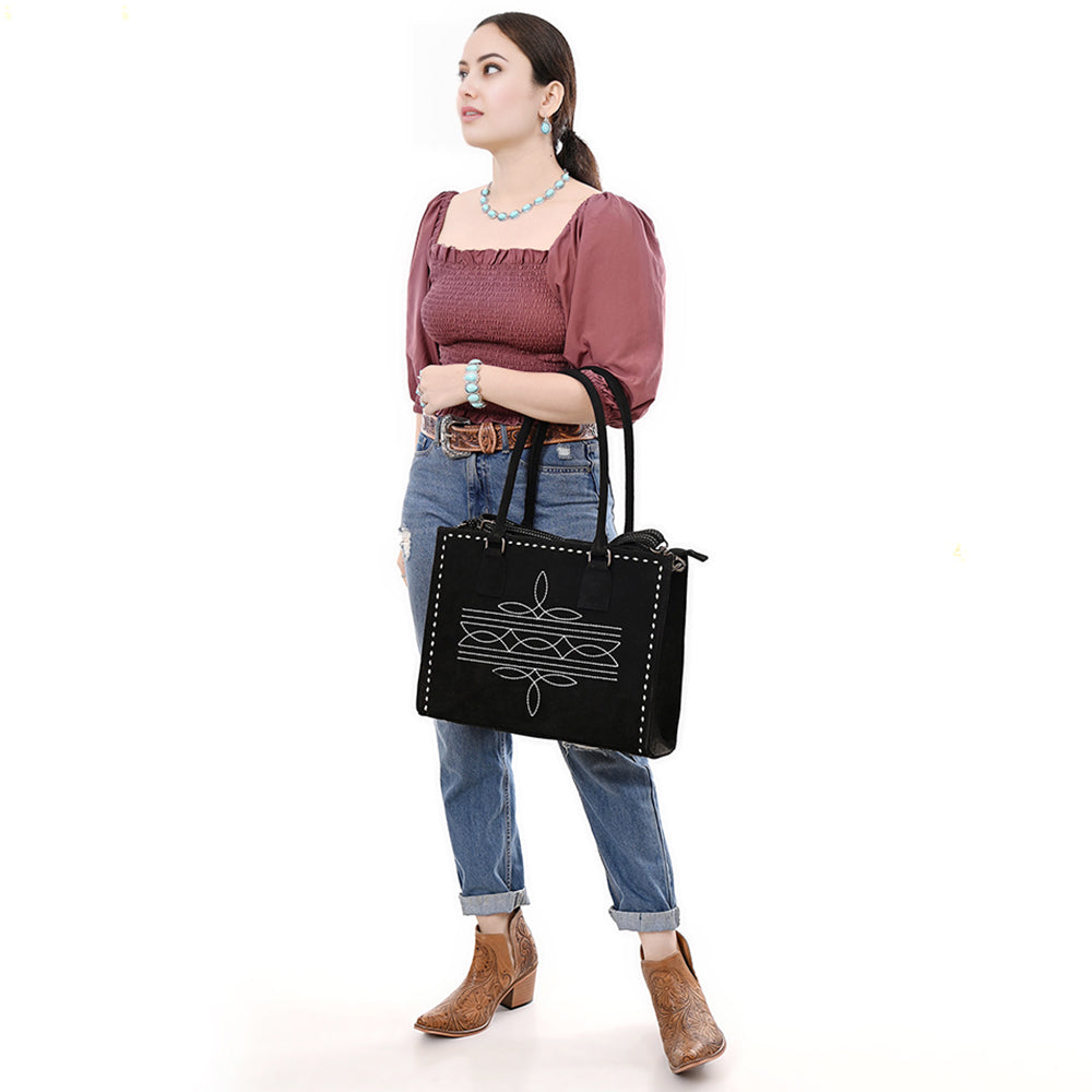 American Darling Tote Genuine Suede Leather