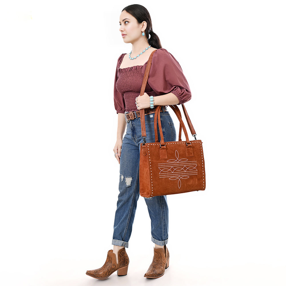 American Darling Tote Genuine Suede Leather
