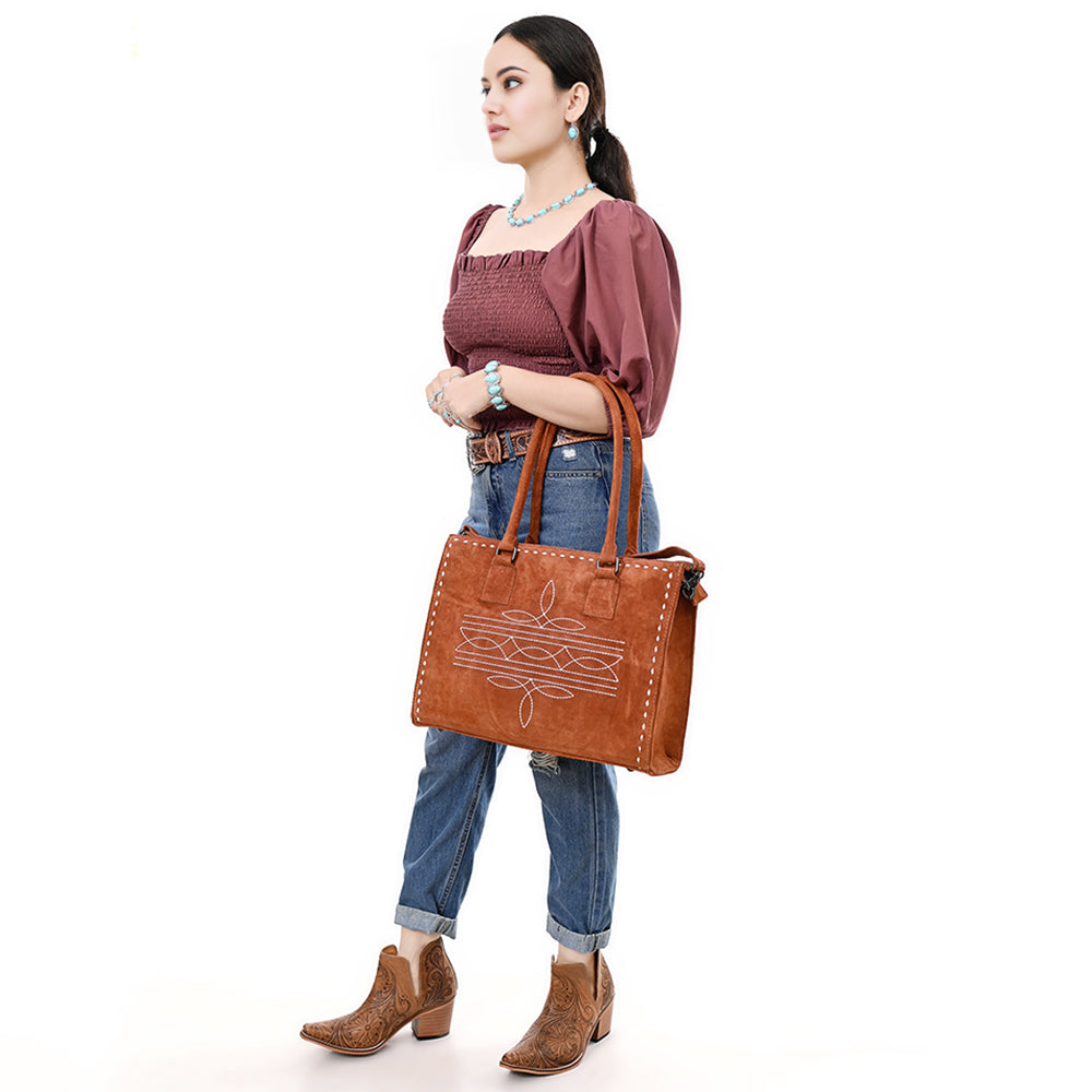 American Darling Tote Genuine Suede Leather
