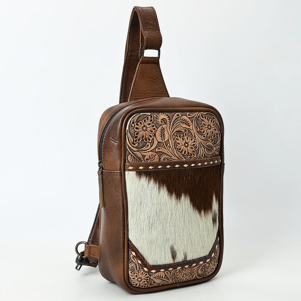 American Darling Sling Beautifully Hand Tooled Hair-On Genuine Leather