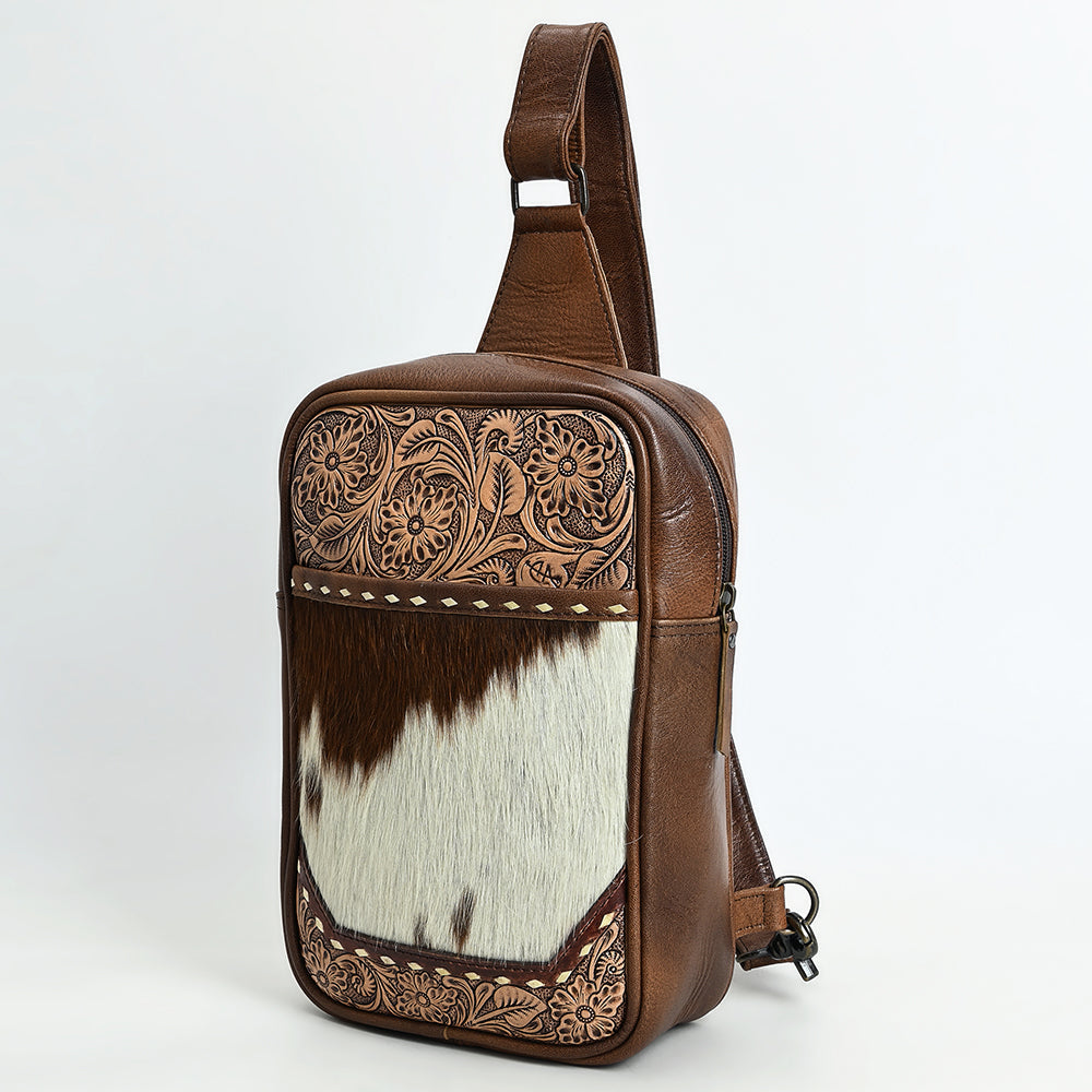 American Darling Sling Beautifully Hand Tooled Hair-On Genuine Leather