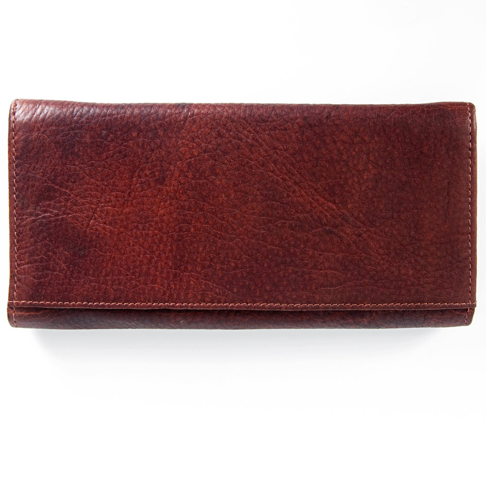 American Darling Wallet Hand Tooled Leather Clutch Vegetable Tanned Western Accessory 4in x 8in