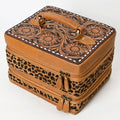 American Darling Jewelry Case Hand Tooled Hair On Genuine Leather Women Bag Western Handbag Purse |